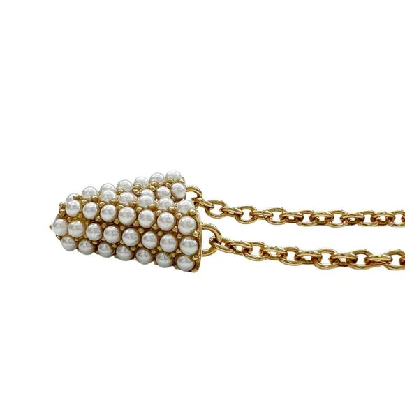 LOUIS VUITTON Gold Pearl Necklace - Picture 3 of 7